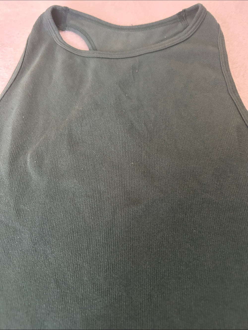 Dark Green Free People Women's Ribbed RacerTank Top-M/L - Picture 6 of 10